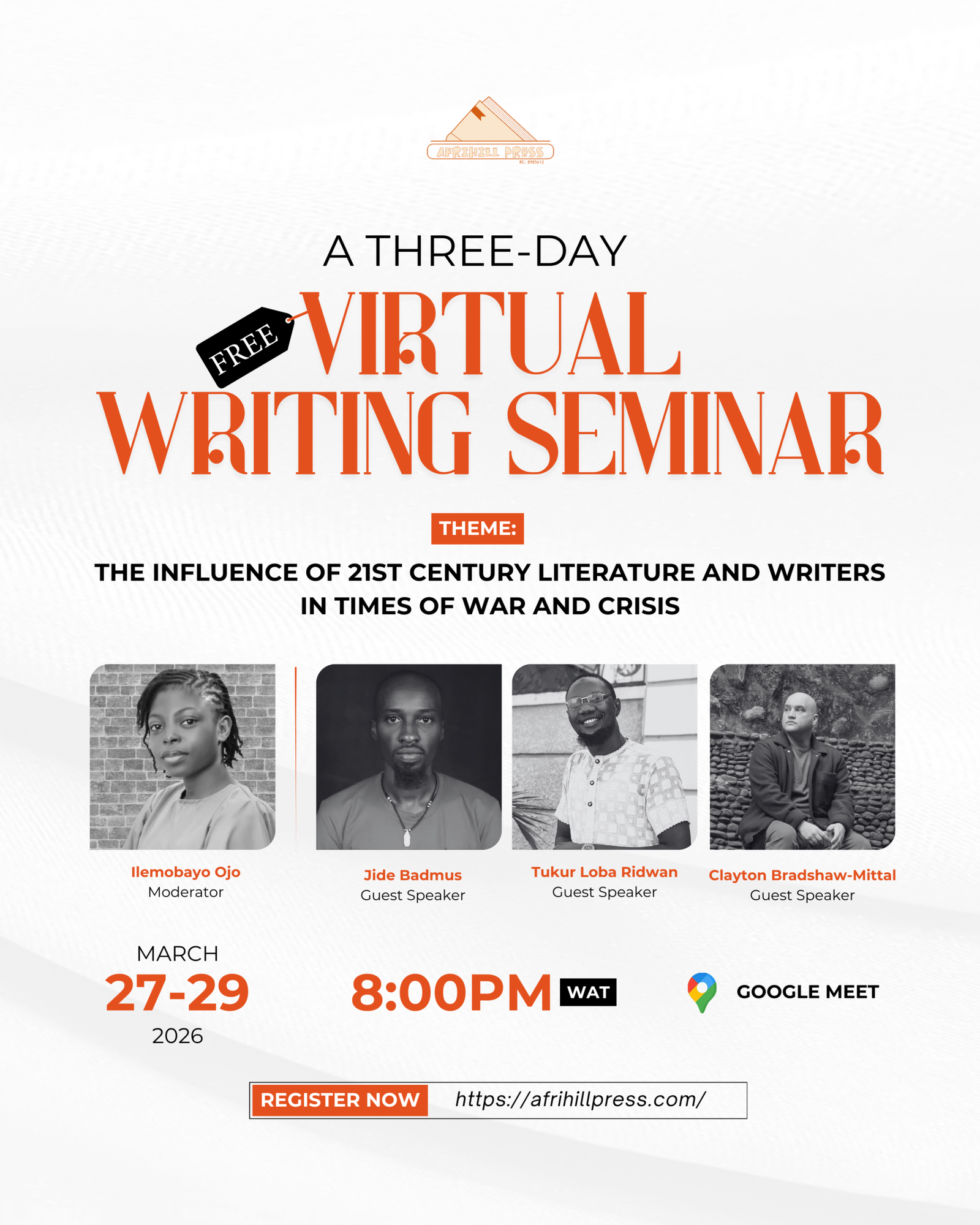 平秀信　Underground Copywriting Seminar Afrihill Press Announces a Free Three-Day Virtual Writing Seminar